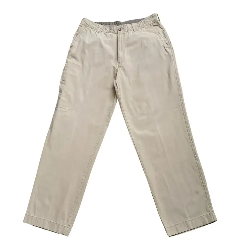 Roundtree & Yorke Cargo Pants Mens 36 Khaki Cotton Chino Outdoor 31